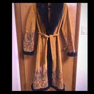 COPY - ANNA SUI velveteen faux Fur trimmed Jacket